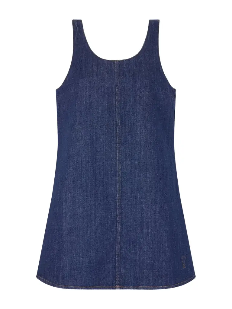 AMI PARIS Embroidered Denim Mini Dress