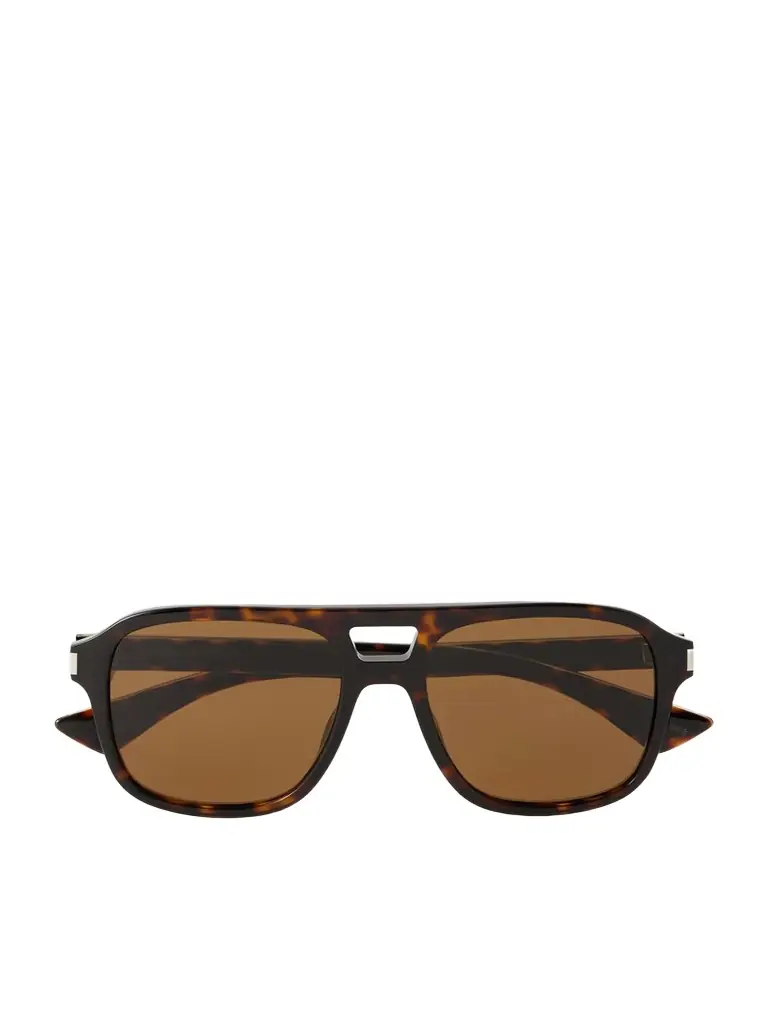 Aviator-style Tortoiseshell Acetate Sunglasses