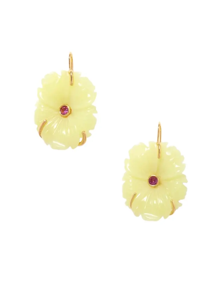 Lizzie Fortunato New Bloom Gold-plated, Jade And Rhodolite Earrings