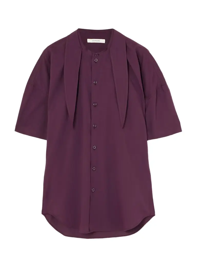 Lemaire Tie-neck Cotton-muslin Shirt