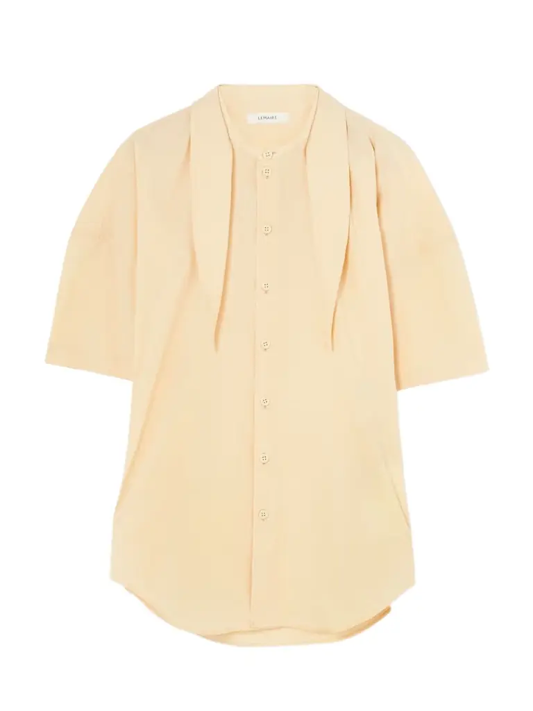 Lemaire Tie-neck Cotton-muslin Shirt