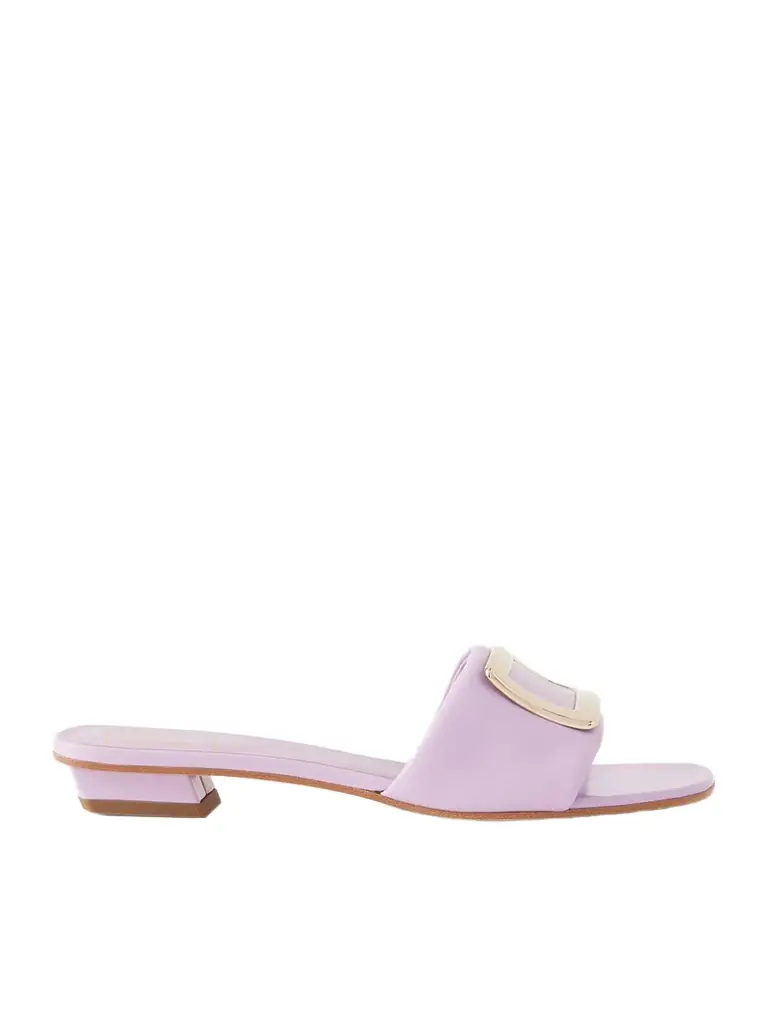 Roger Vivier 20 Buckled Padded-leather Mules - Women's Shoes