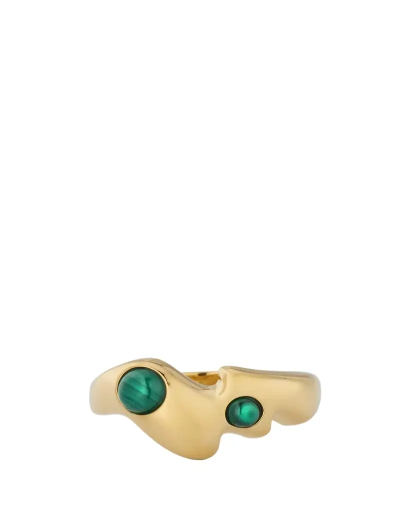 V.BELLAN 18K Gold Nelle Ring with Malachite