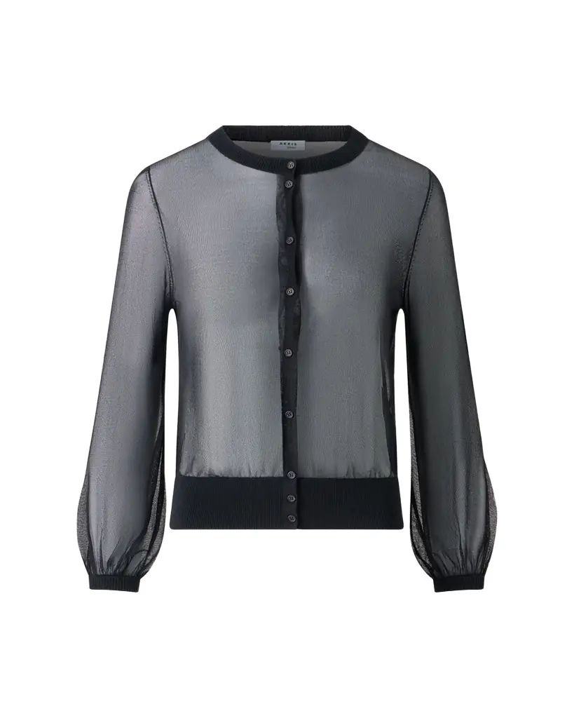 Akris punto Sheer Knit Crewneck Cardigan