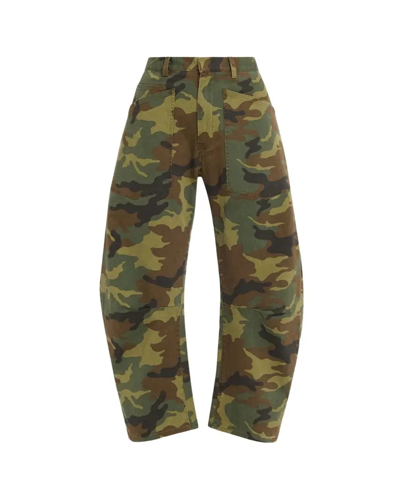Nili Lotan Shon Camo-Print Barrel-Leg Ankle Pants