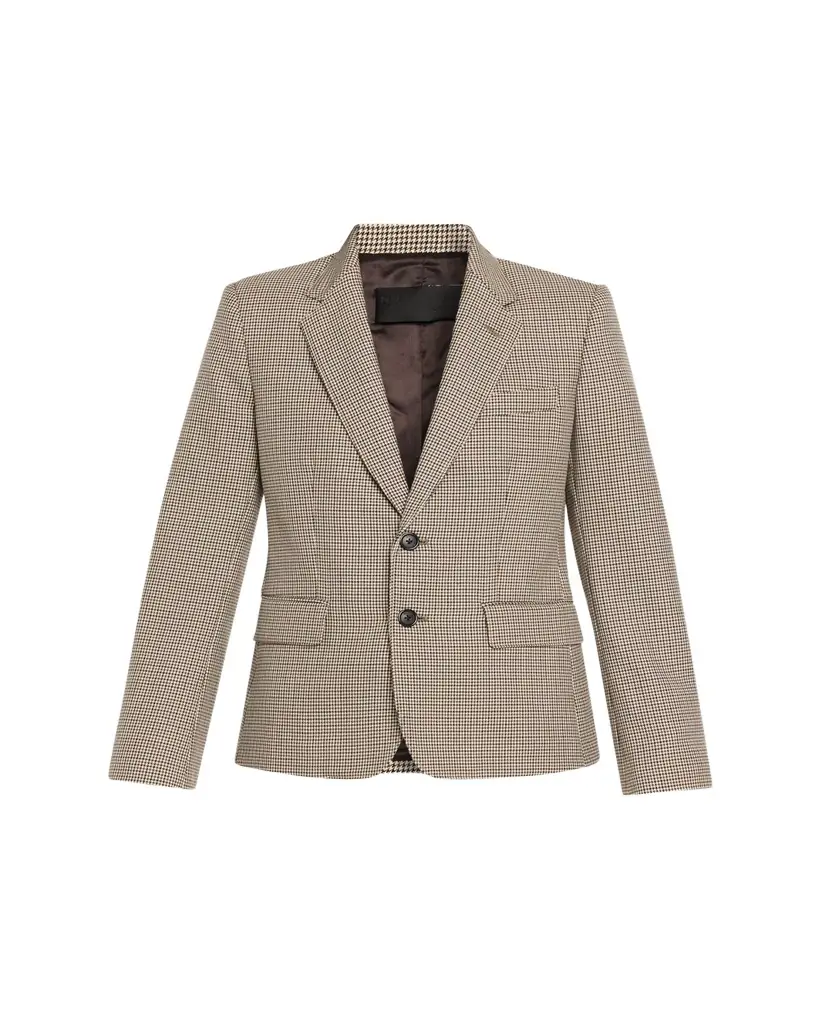 Nili Lotan Ysee Houndstooth Wool Single-Breasted Blazer Jacket