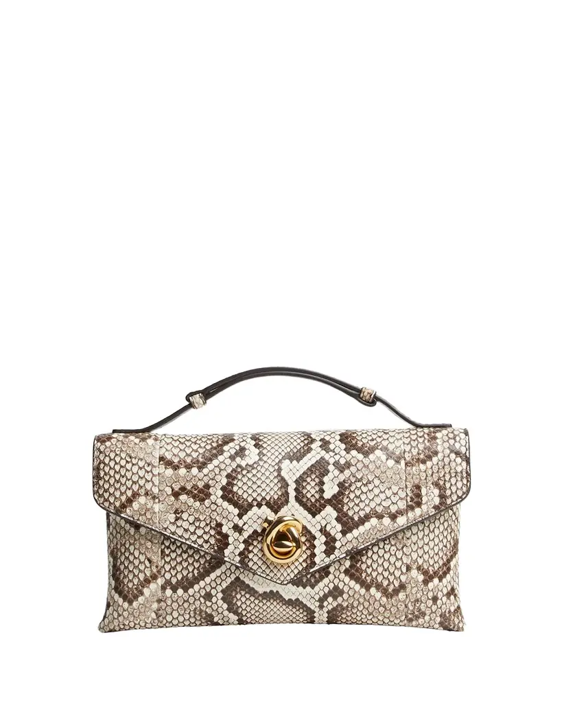 Bottega Veneta Knot Lock Python Top-Handle Bag
