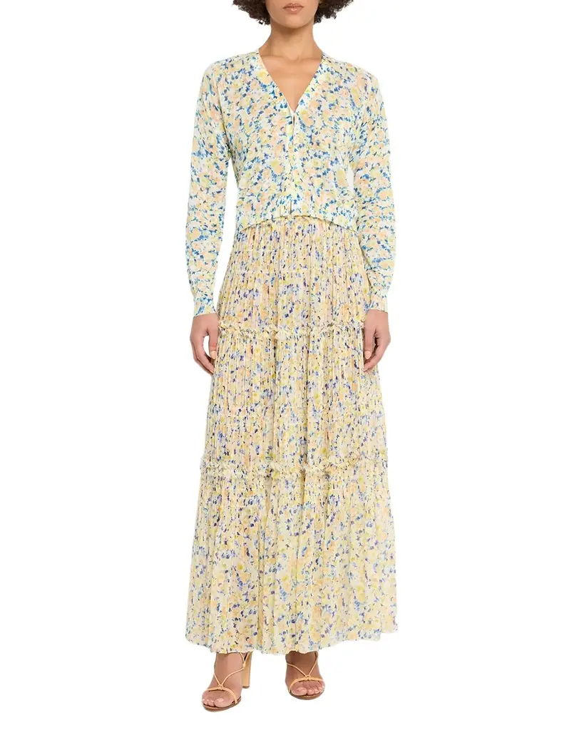 Ulla Johnson Virginie Floral Silk Chiffon Midi Skirt