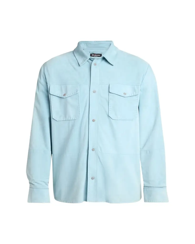 Kiton Men's Suede Snap-Front Shirt