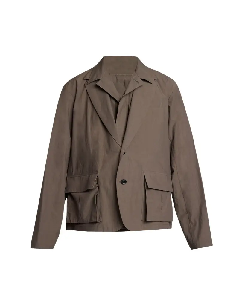 SACAI Men's Cotton Layered Shirt Jacket