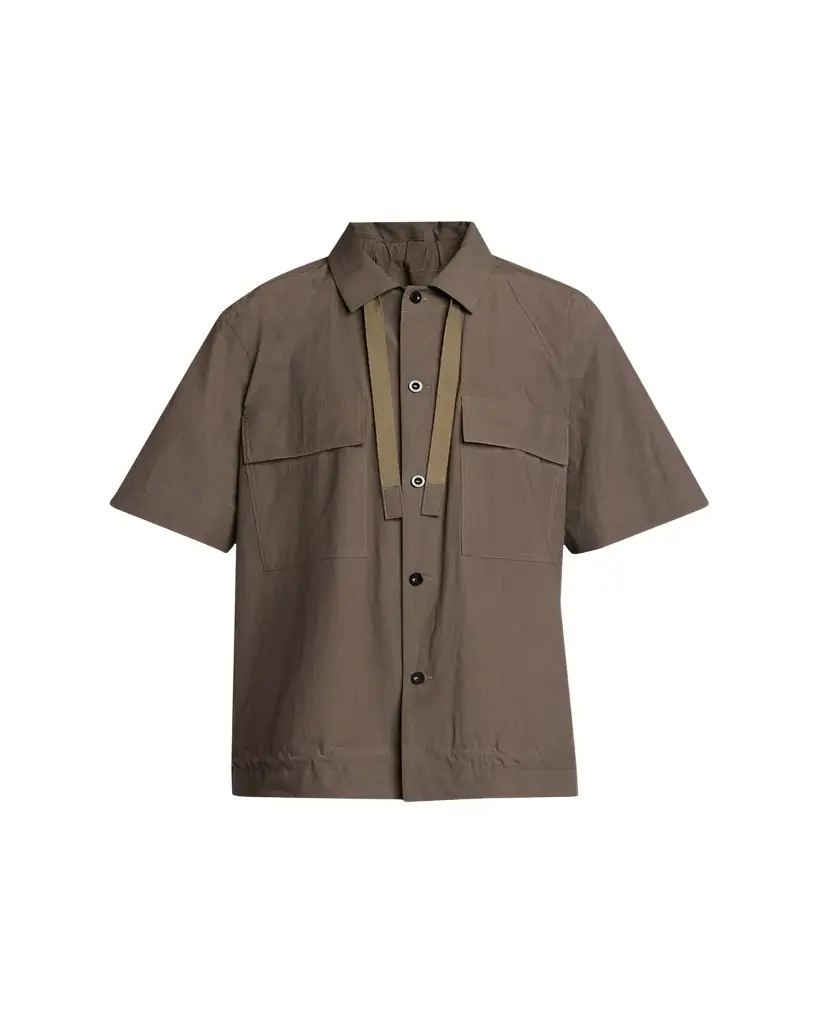 SACAI Men's Drawstring Short-Sleeve Utility Shirt