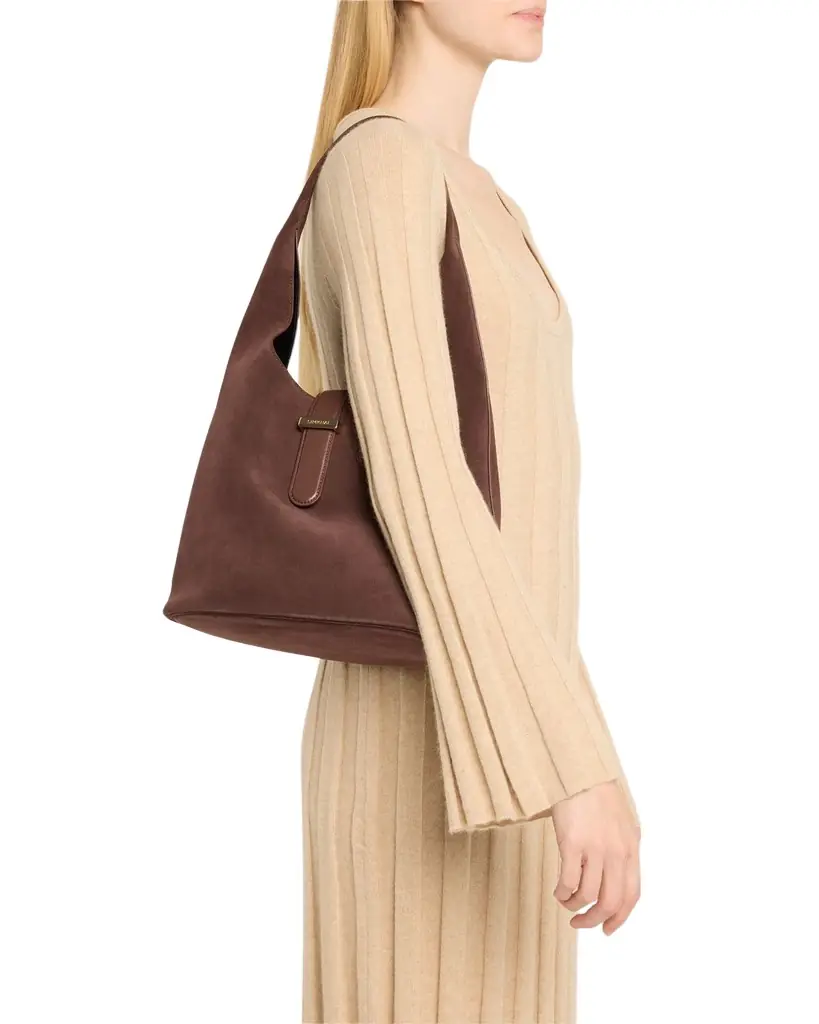 SIMKHAI Khai Buckle Suede Hobo Bag