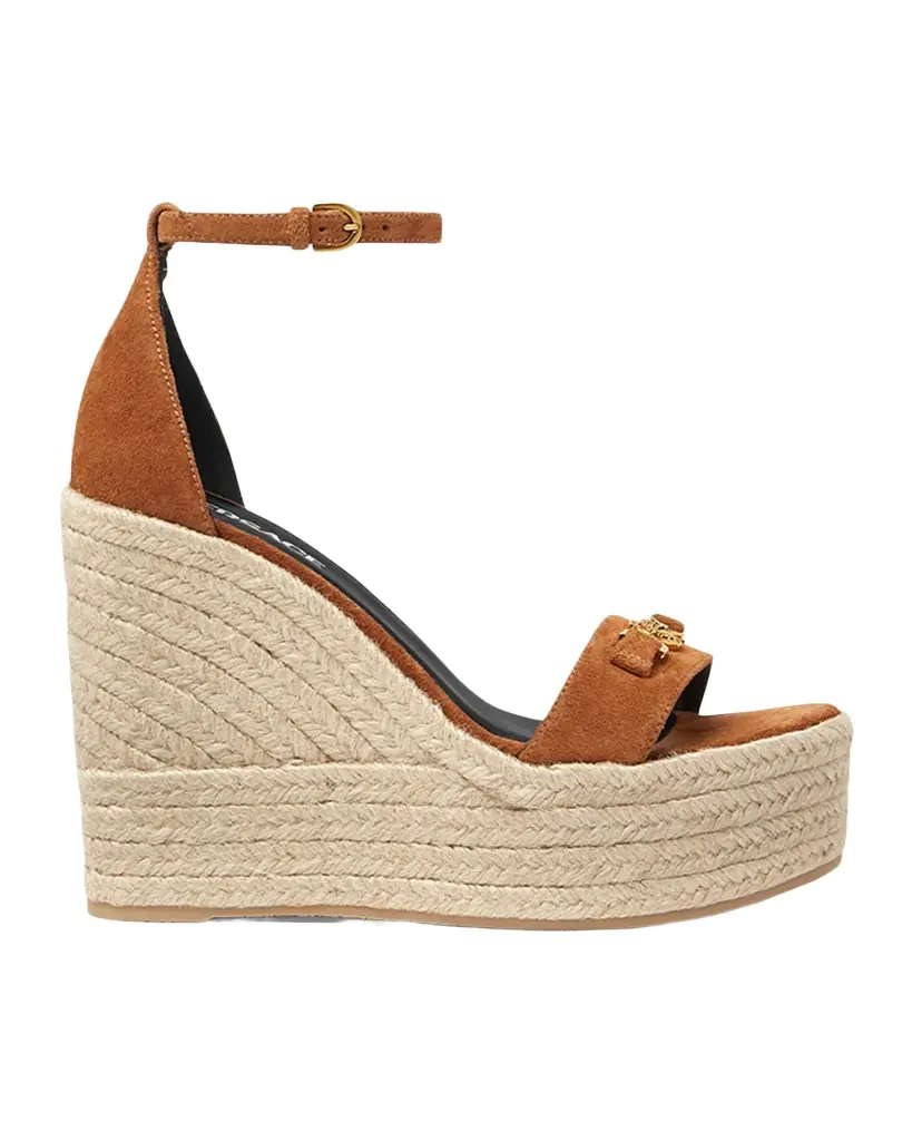 Versace 120mm Medusa Suede Espadrilles