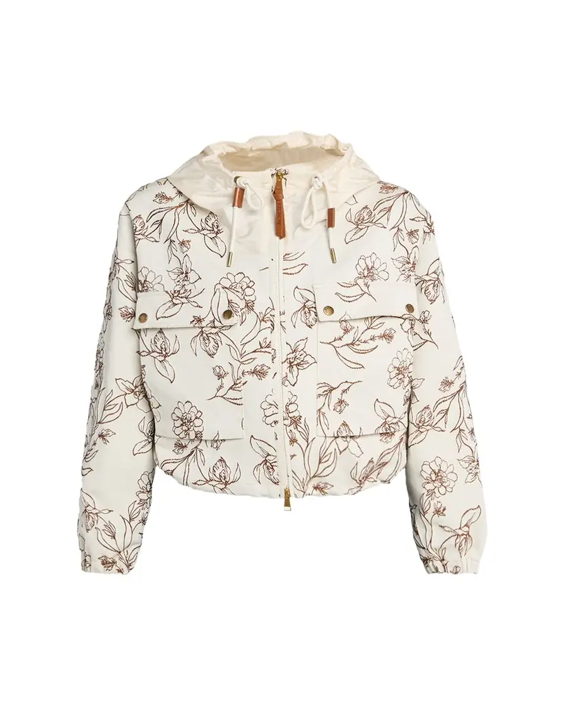 Moncler Nepeta Hooded Floral Print Jacket