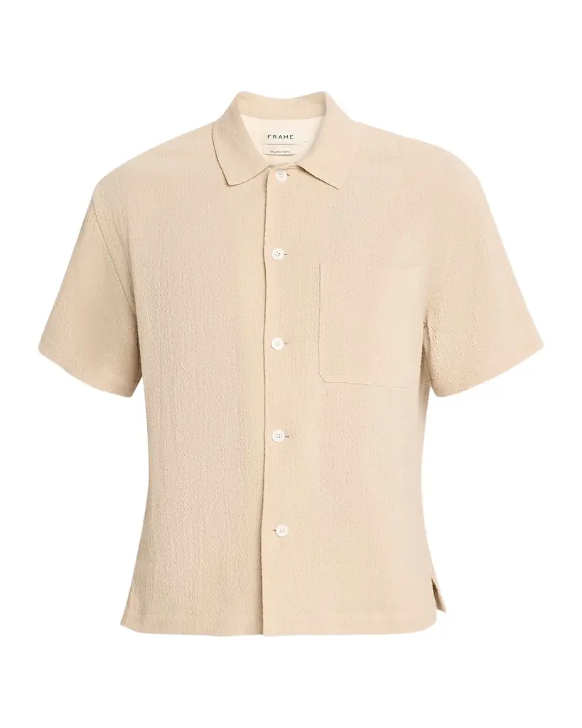 FRAME Men 's Textured Short-Sleeve Shirt