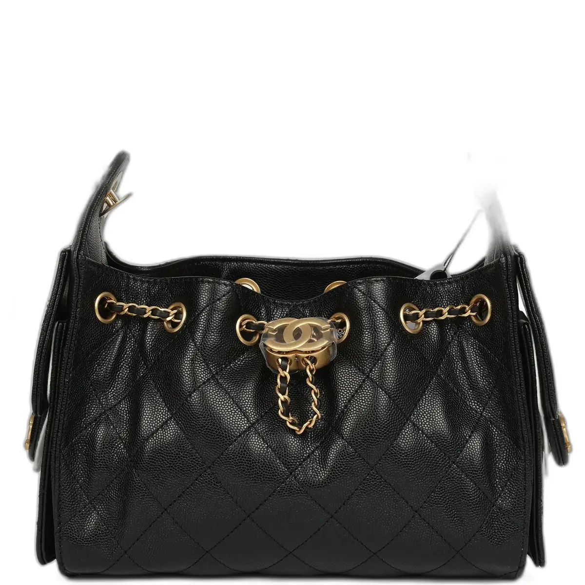 Chanel Chanel Mini 25 Hobo Bag Black Caviar Antique Gold Hardware