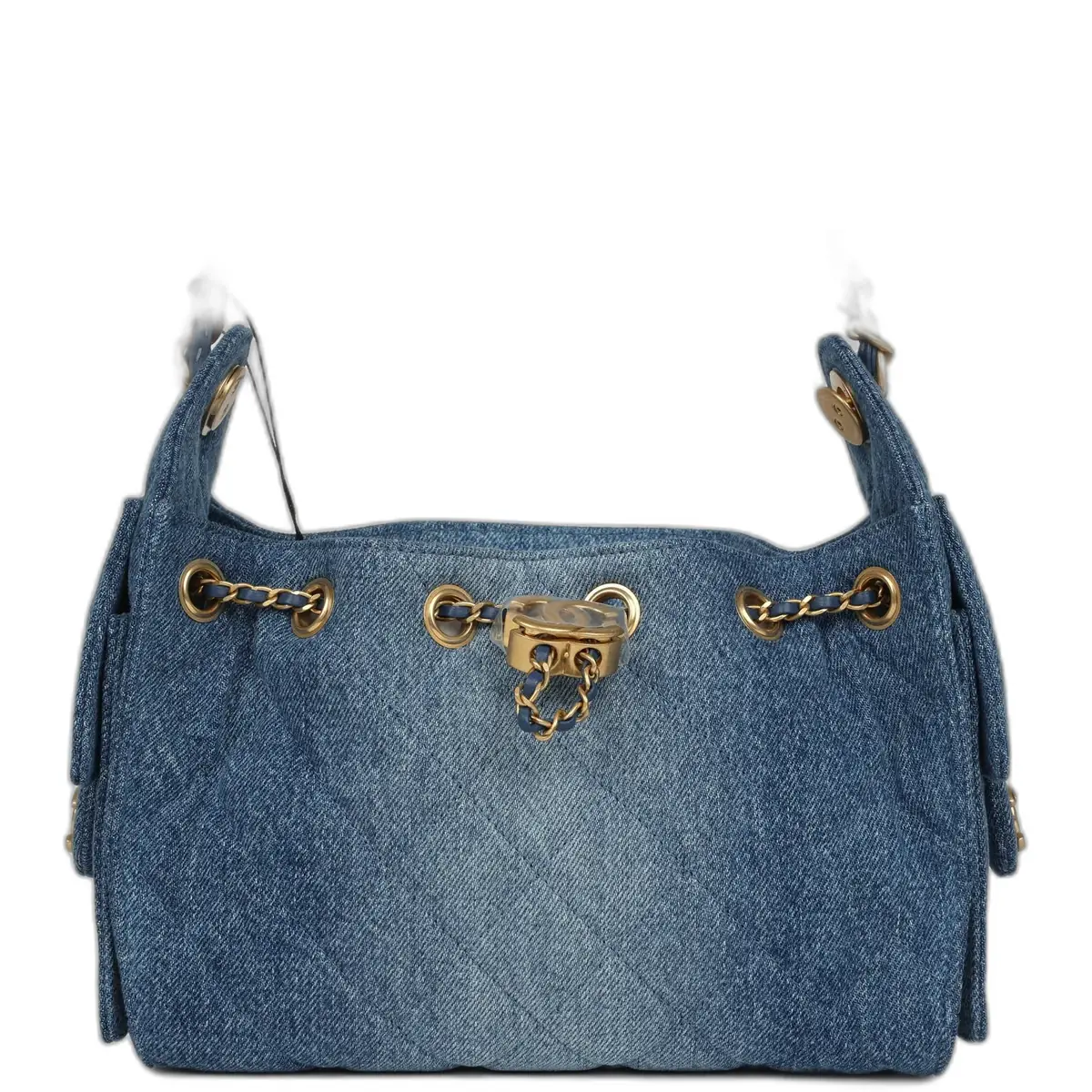 Chanel Chanel Mini 25 Hobo Bag Blue Washed Denim Antique Gold Hardware