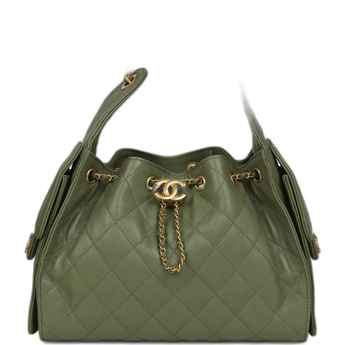 Chanel Chanel Small 25 Hobo Bag Green Caviar Antique Gold Hardware