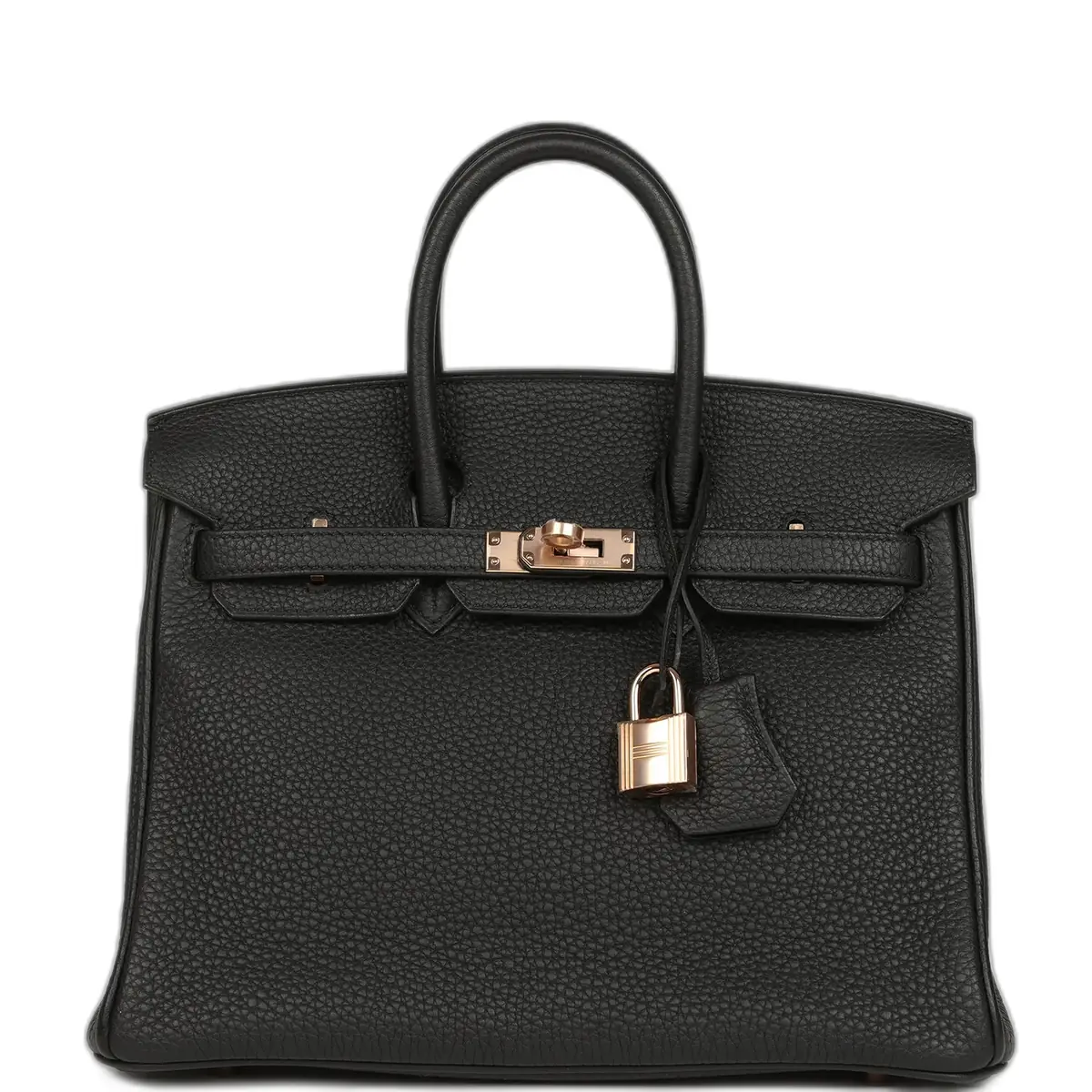 hermes Hermes Birkin 25 Black Togo Rose Gold Hardware