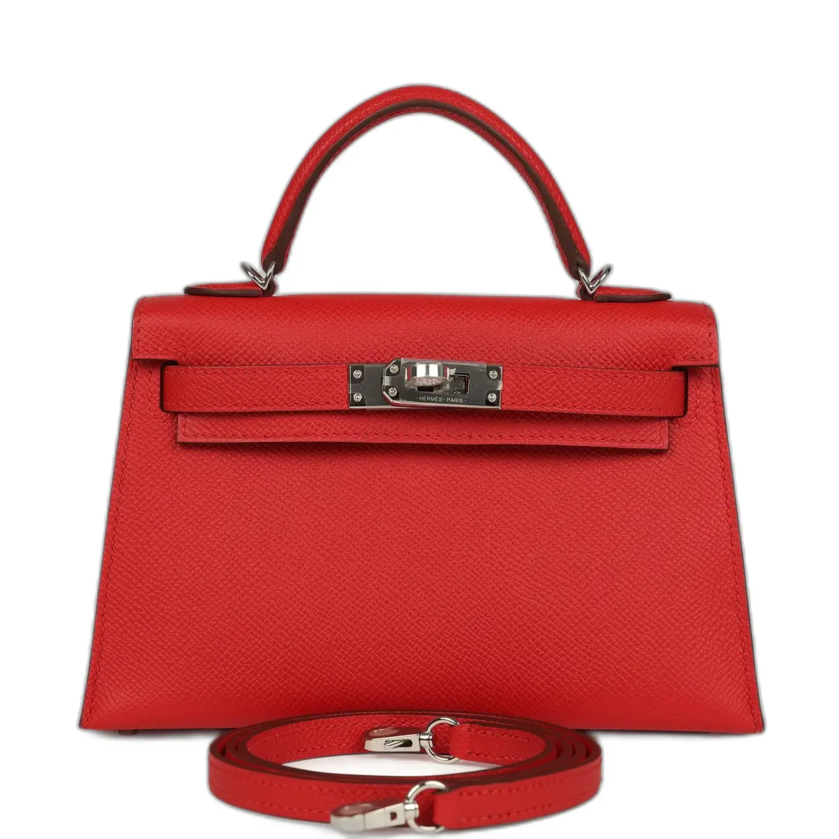 hermes Hermes Kelly Sellier 20 Rouge de Coeur Epsom Palladium Hardware