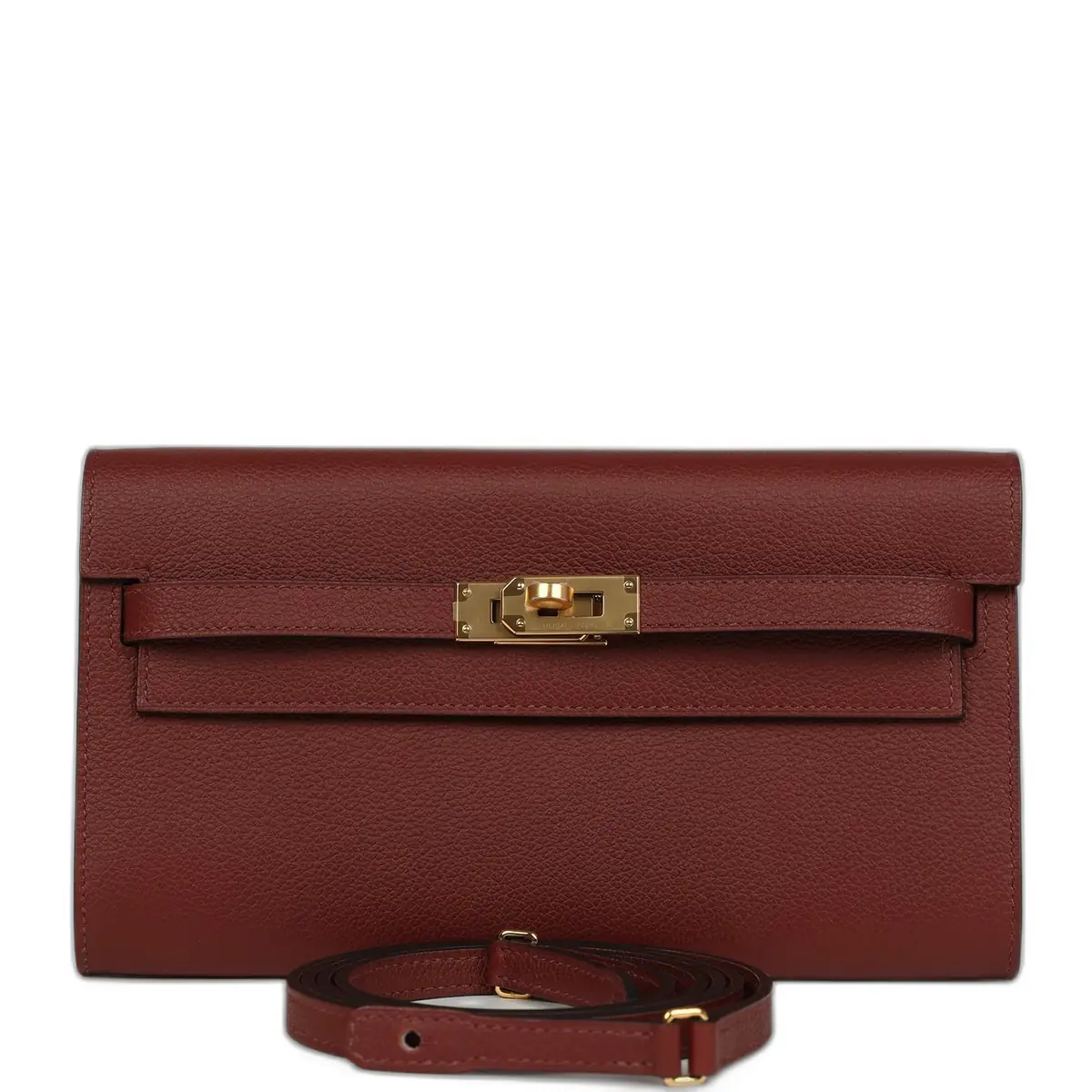hermes Hermes Kelly Wallet To Go Rouge H Evercolor Gold Hardware