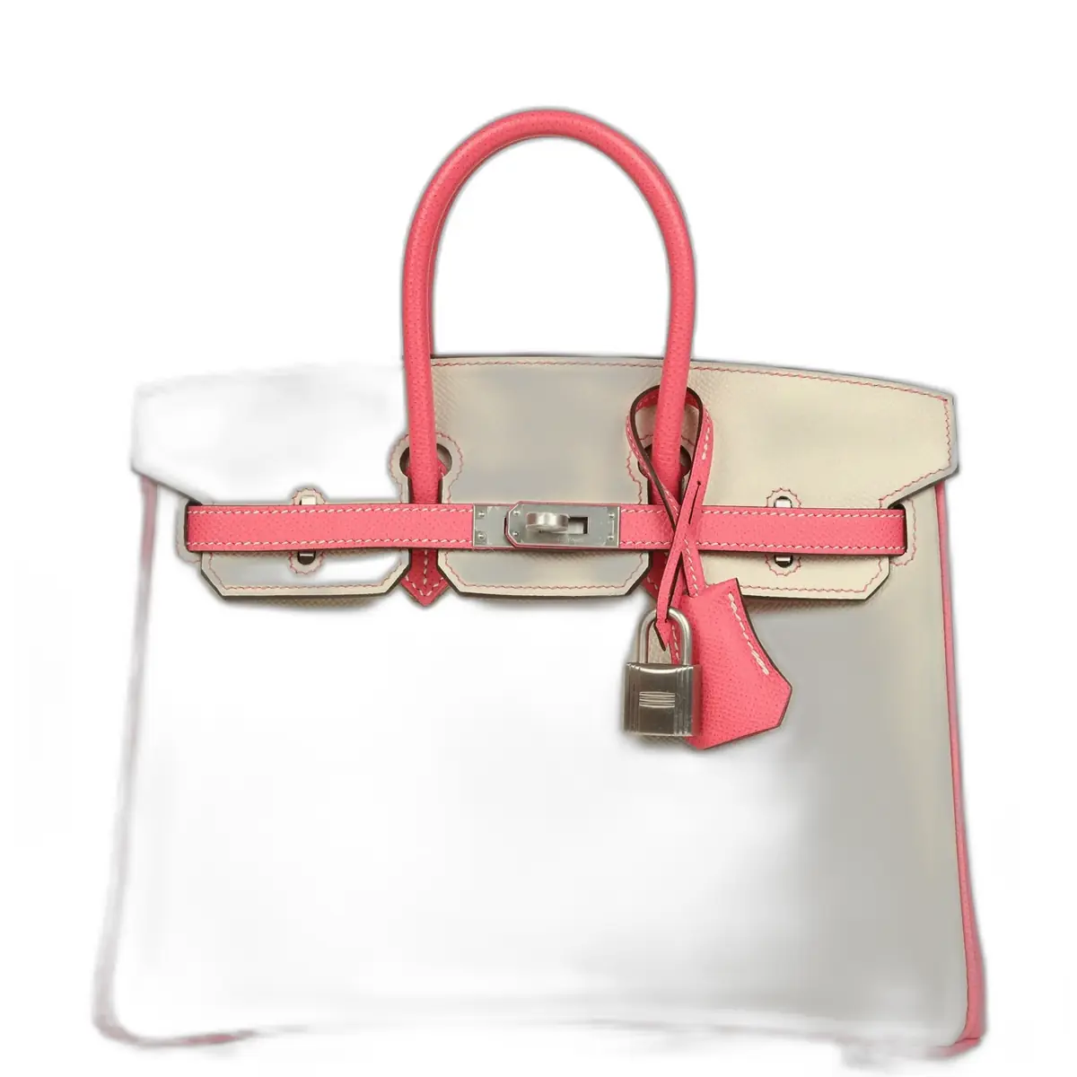 hermes Hermes Special Order (HSS) Birkin 25 Craie and Rose Azalee Epsom Brushed Palladium Hardware