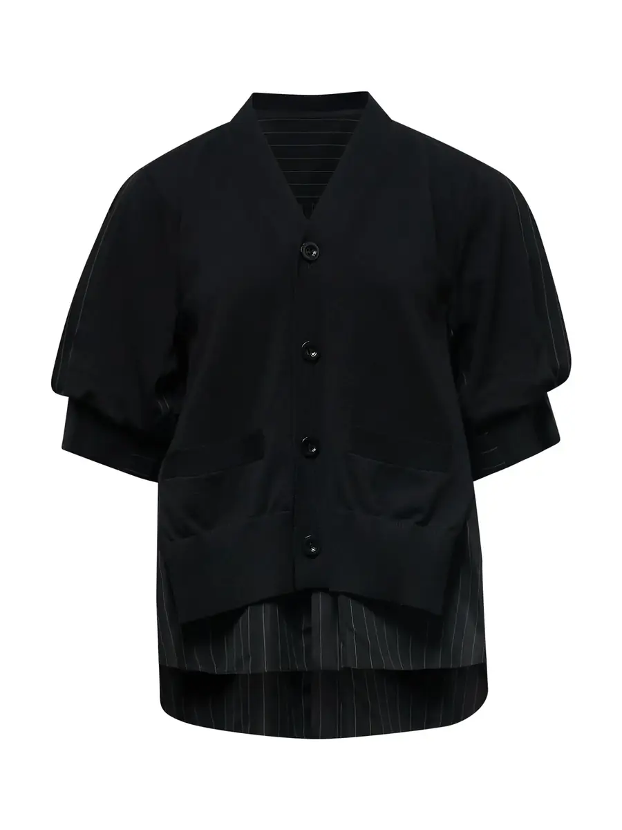 Sacai Chalk Stripe x Cotton Knit Cardigan