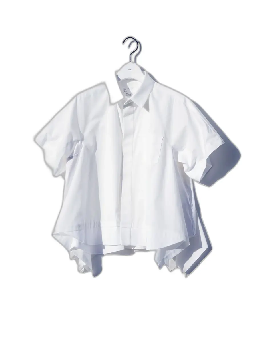 Sacai Short-Sleeve Layered Poplin Shirt