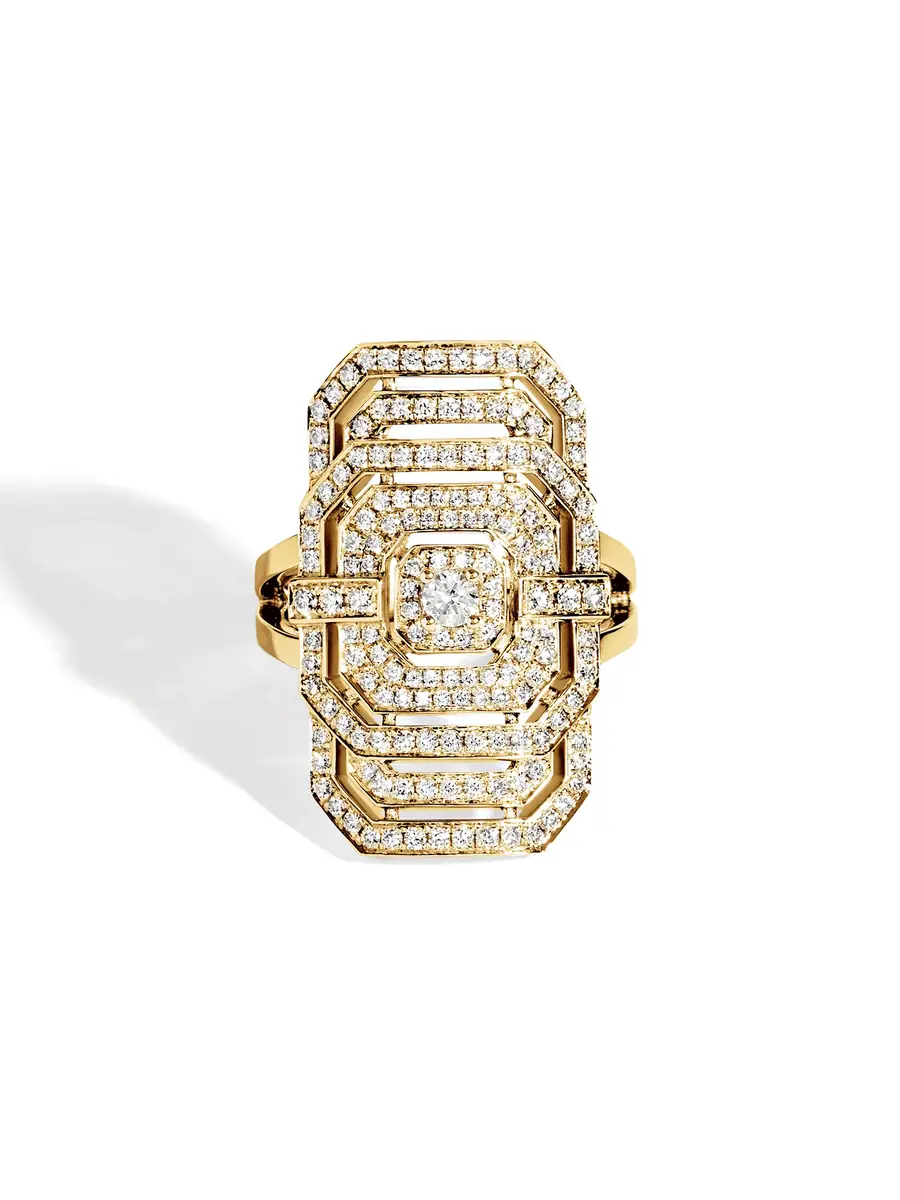 Statement Yellow Gold and Diamond My Way Ring