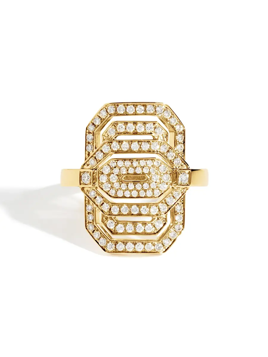 Statement Yellow Gold and Diamond Petite My Way Ring