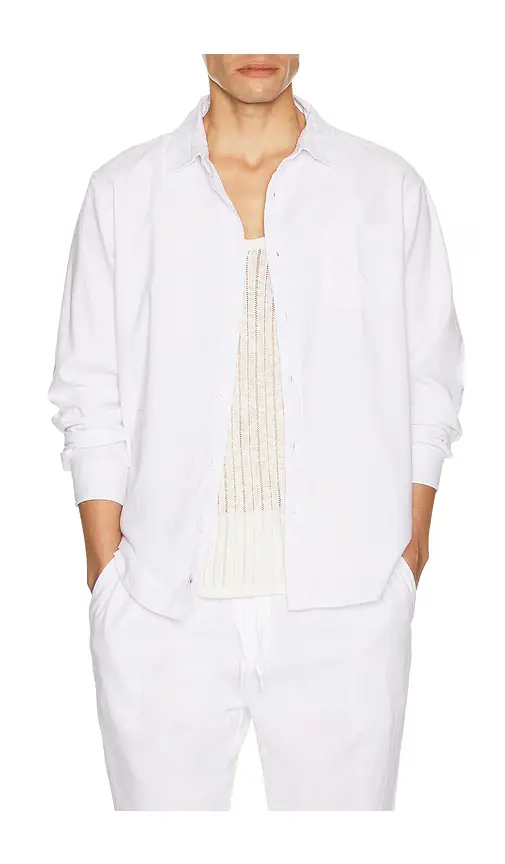 Vintage Summer Long Sleeve Linen Button Down Shirt