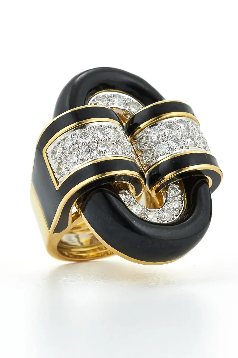 DAVID WEBB Diamond Buckle Ring