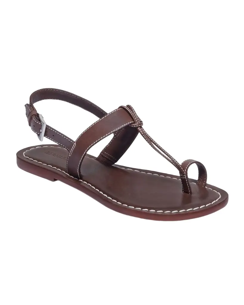 Bernardo Calfskin T-Strap Slingback Sandals