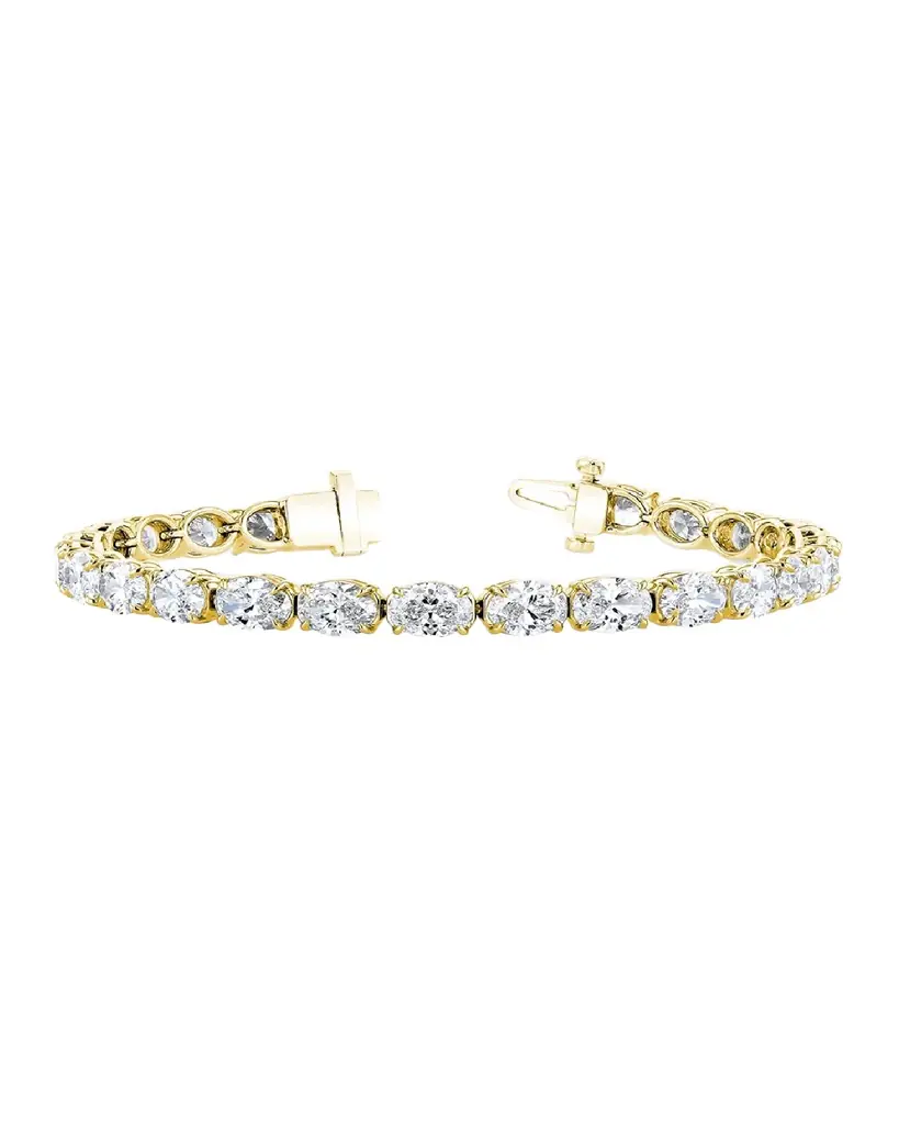 Neiman Marcus Diamonds 18K Gold East-West Prong-Set Diamond Tennis Bracelet, 7.40tcw, 7"L