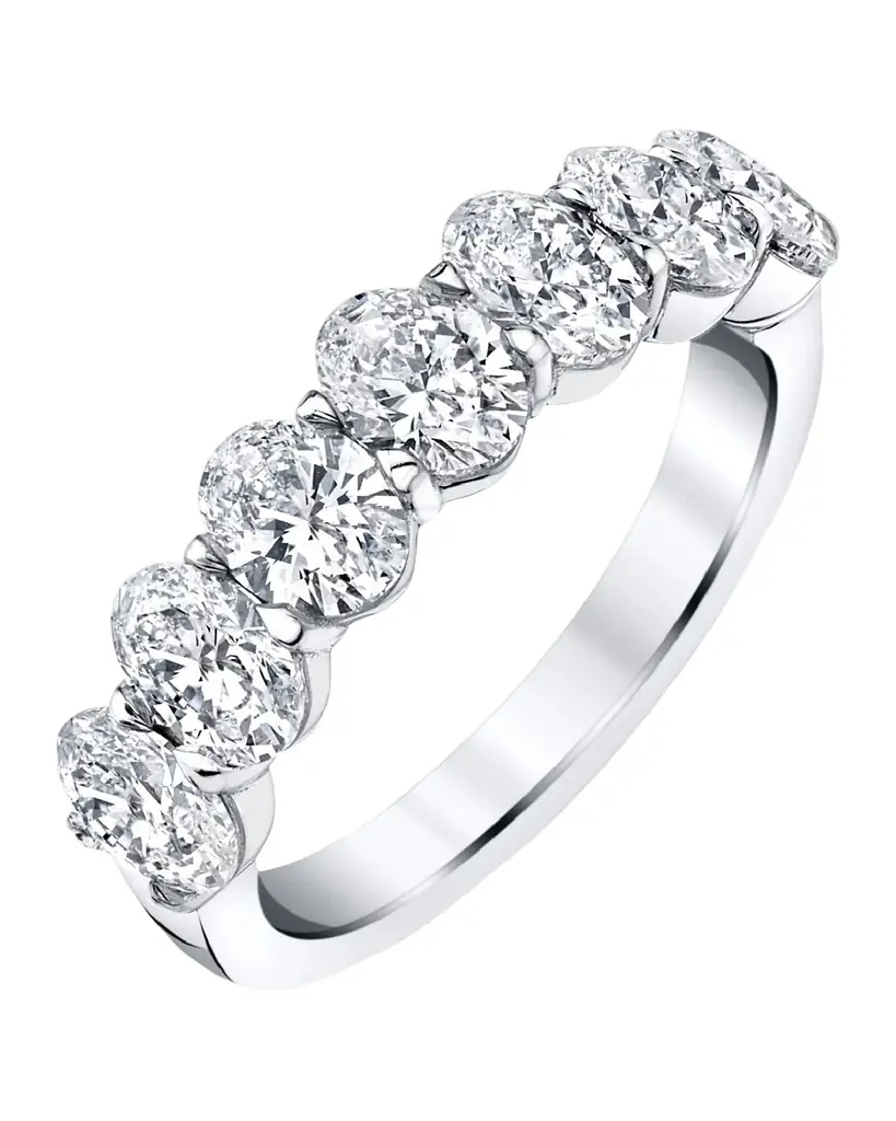 Neiman Marcus Diamonds Platinum 7 Stone Band with Oval Cut Diamonds, 2.30ct