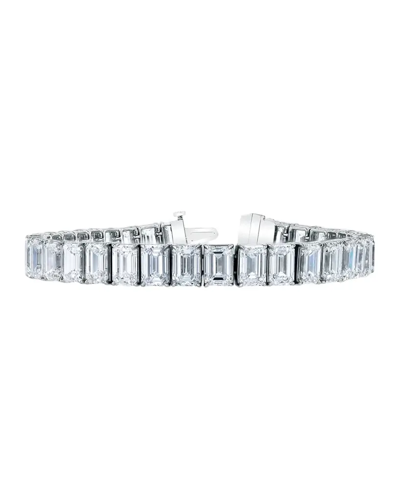 Neiman Marcus Diamonds 18K Gold North-South Prong-Set Diamond Tennis Bracelet, 34.00tcw, 7"L