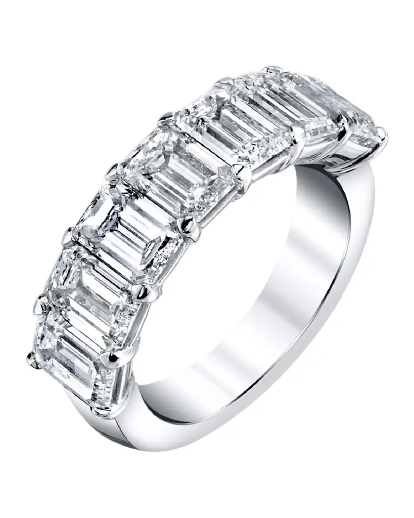 Neiman Marcus Diamonds Platinum 7 Stone Band with Emerald Cut Diamonds, 2.30ct