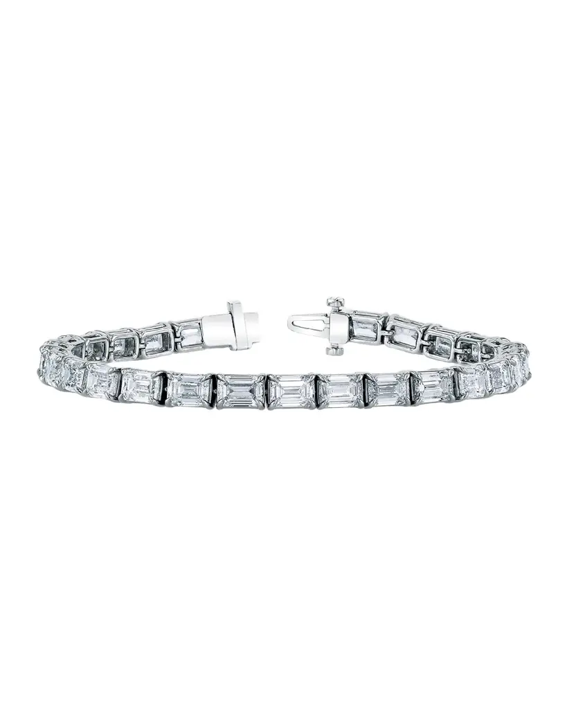 Neiman Marcus Diamonds Platinum East-West Prong-Set Diamond Tennis Bracelet, 12.55tcw, 7"L