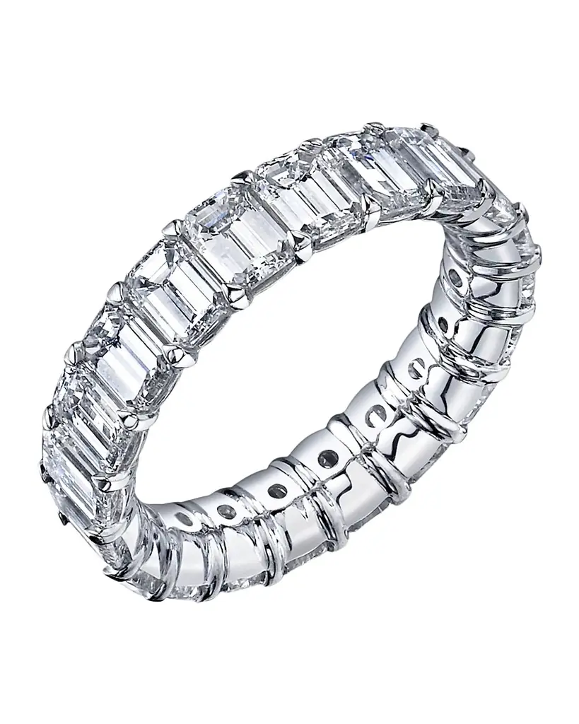 Neiman Marcus Diamonds Large Eternity Band with Emerald Cut Diamonds, 6.25ct