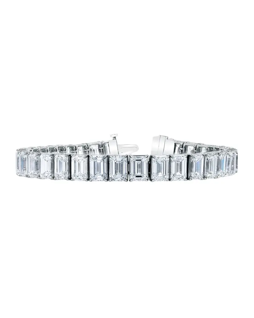 Neiman Marcus Diamonds Platinum North-South Prong-Set Diamond Tennis Bracelet, 21.50tcw, 7"L