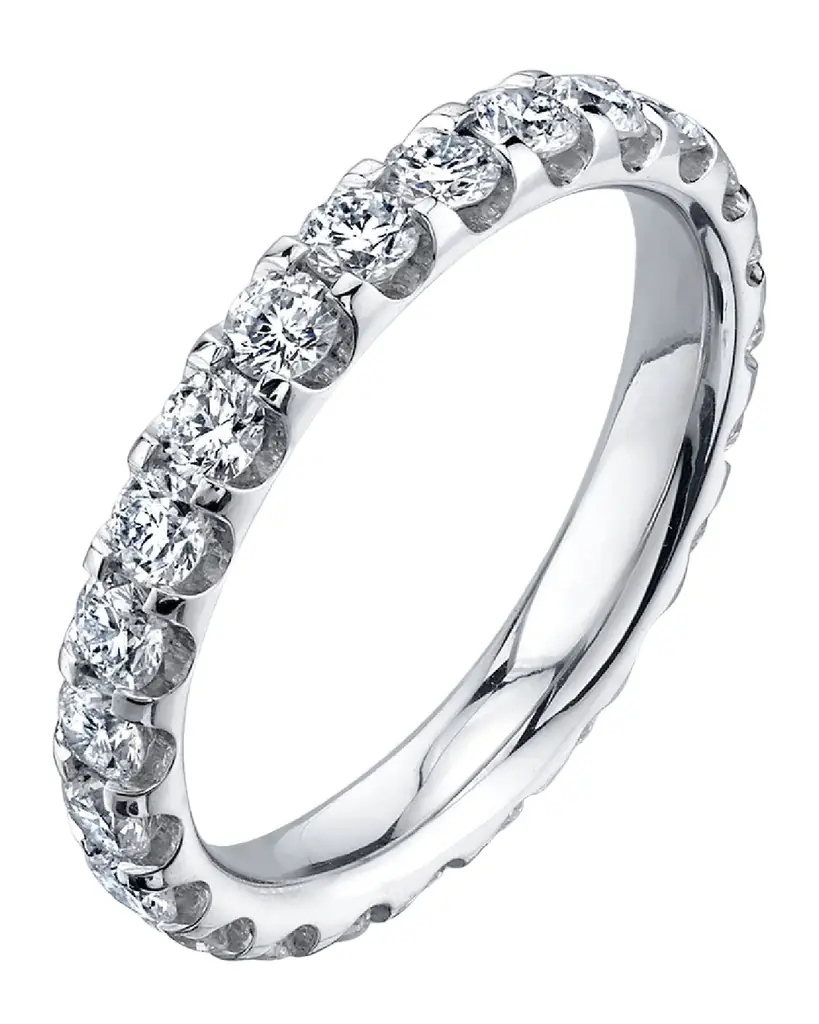 Neiman Marcus Diamonds Platinum Eternity Comfort Fit Band with U Prong Set Round Cut Diamonds, 2.00ct