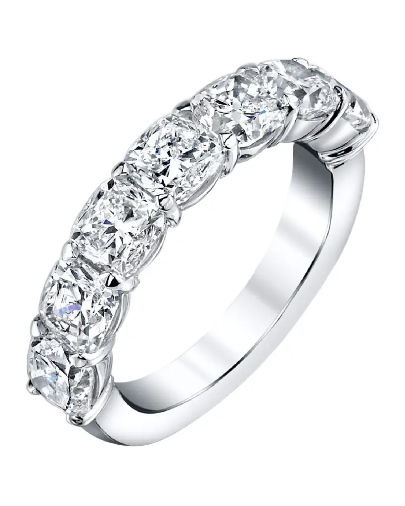 Neiman Marcus Diamonds Platinum 7 Stone Band with Emerald Cut Diamonds, 2.80ct