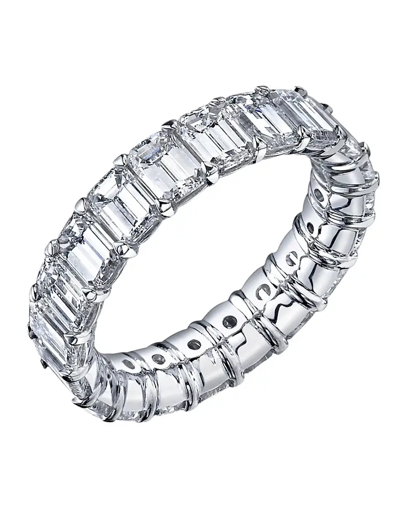 Neiman Marcus Diamonds Large Platinum Eternity Band with Emerald Cut Diamonds, 11.25ct