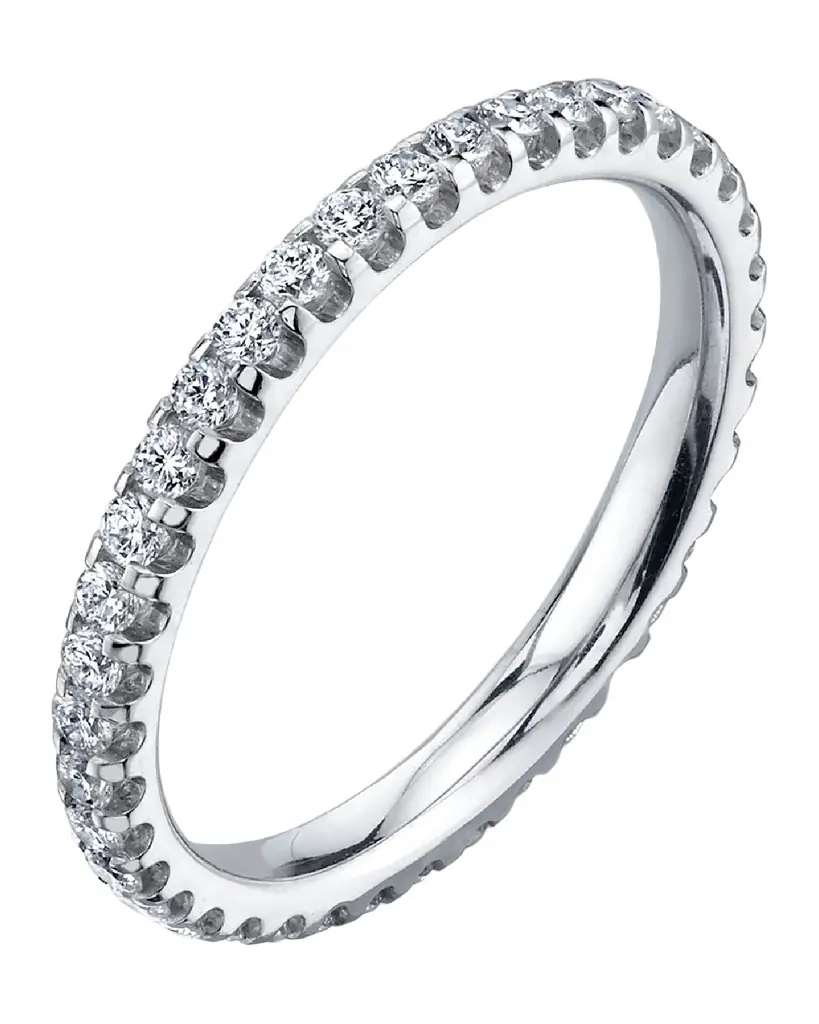 Neiman Marcus Diamonds Platinum Eternity Comfort Fit Band with U Prong Set Round Cut Diamonds, 0.50ct