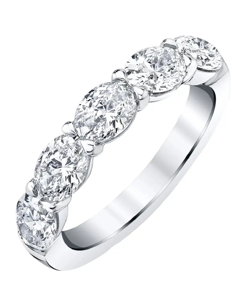 Neiman Marcus Diamonds Large Halfway Band with Horizontal Set Oval Diamonds, 1.40ct