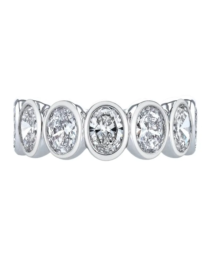 Neiman Marcus Diamonds 18K White Gold 7 Stone Band with Bezel Set Oval Cut Diamonds, 2.30ct