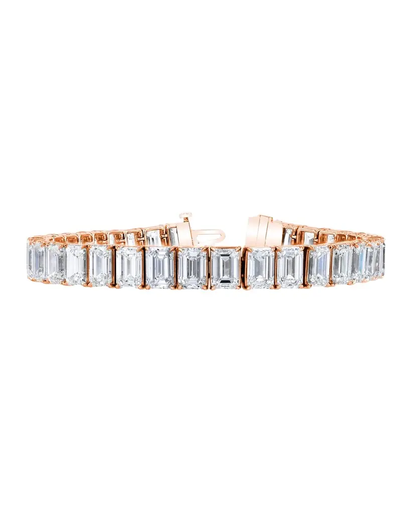 Neiman Marcus Diamonds 18K Gold North-South Prong-Set Diamond Tennis Bracelet, 11.80tcw, 7"L