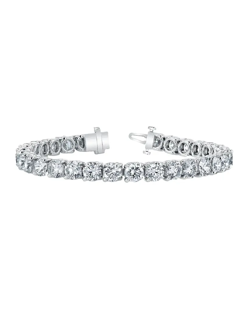 Neiman Marcus Diamonds 18K Gold Round-Cut Diamond Buttercup Tennis Bracelet