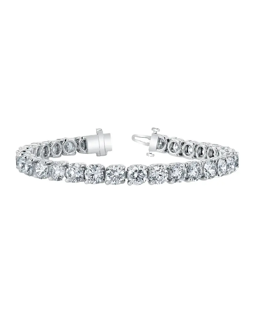 Neiman Marcus Diamonds Platinum Round-Cut Diamond Buttercup Tennis Bracelet, 16.50tcw, 7"L