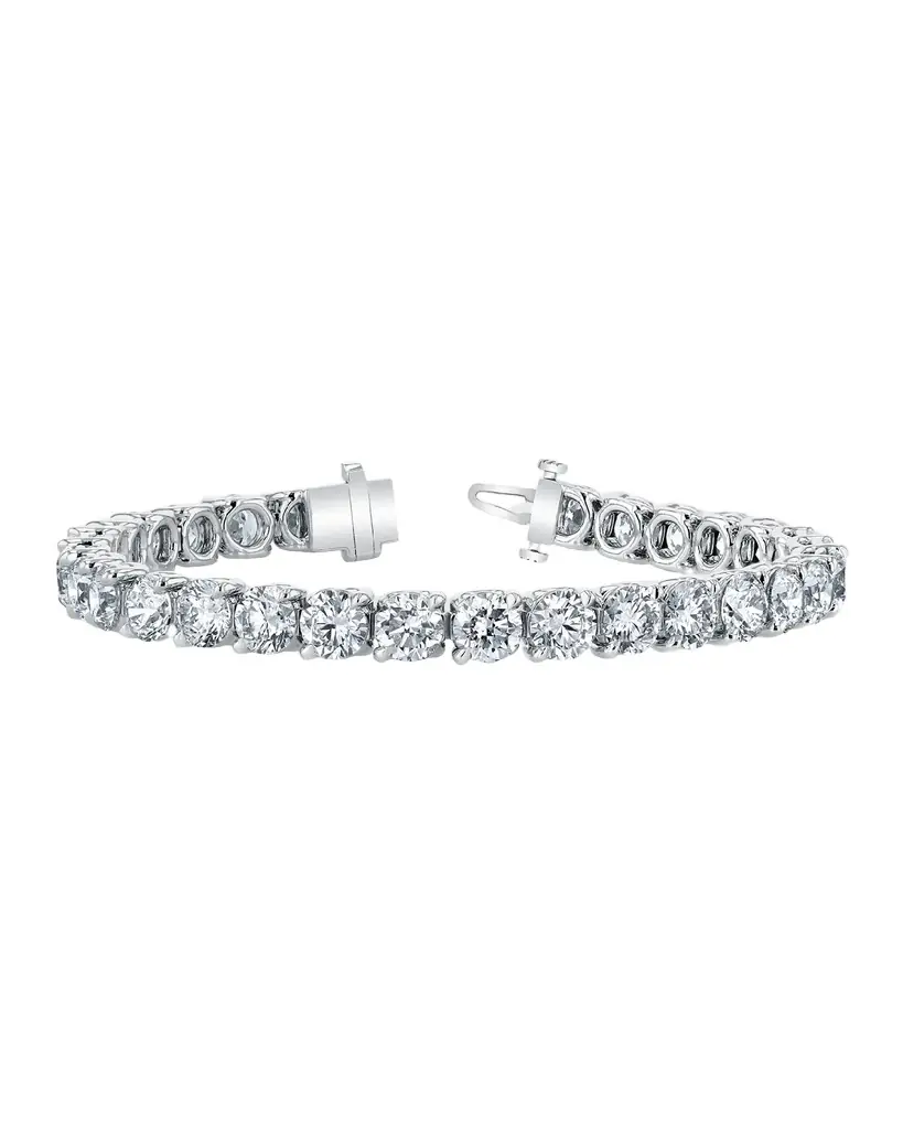Neiman Marcus Diamonds Platinum Round-Cut Diamond Buttercup Tennis Bracelet, 9.00tcw, 7"L